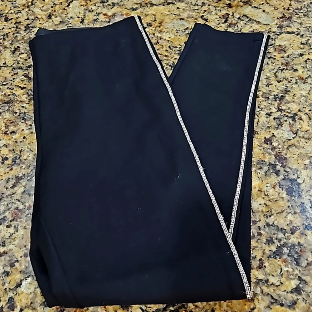 ZARA HIGH RISE LEGGING‎ RHINESTONE SIDE STRIPE SIZE MEDIUM